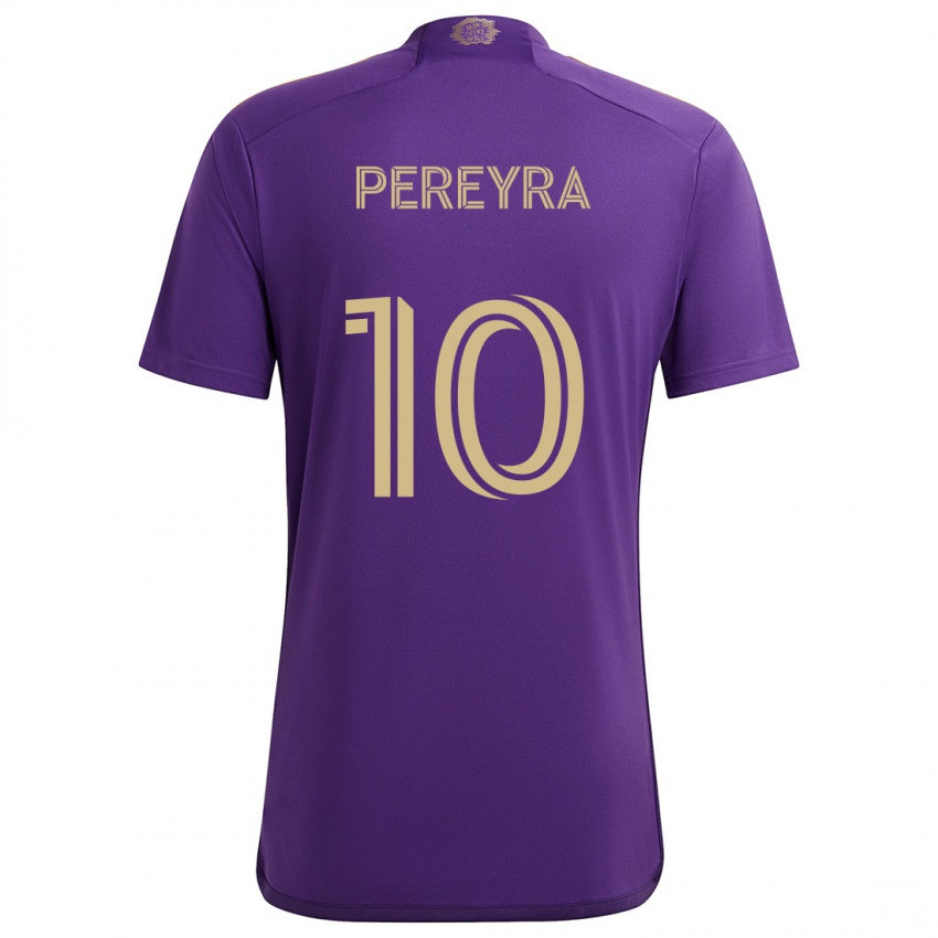 Kinder Mauricio Pereyra #10 Lila Gelb Heimtrikot Trikot 2024/25 T-Shirt Österreich