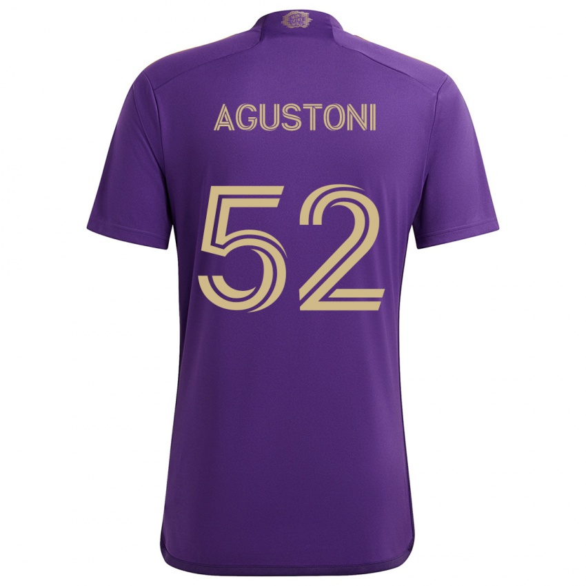 Kinder Gonzalo Agustoni #52 Lila Gelb Heimtrikot Trikot 2024/25 T-Shirt Österreich