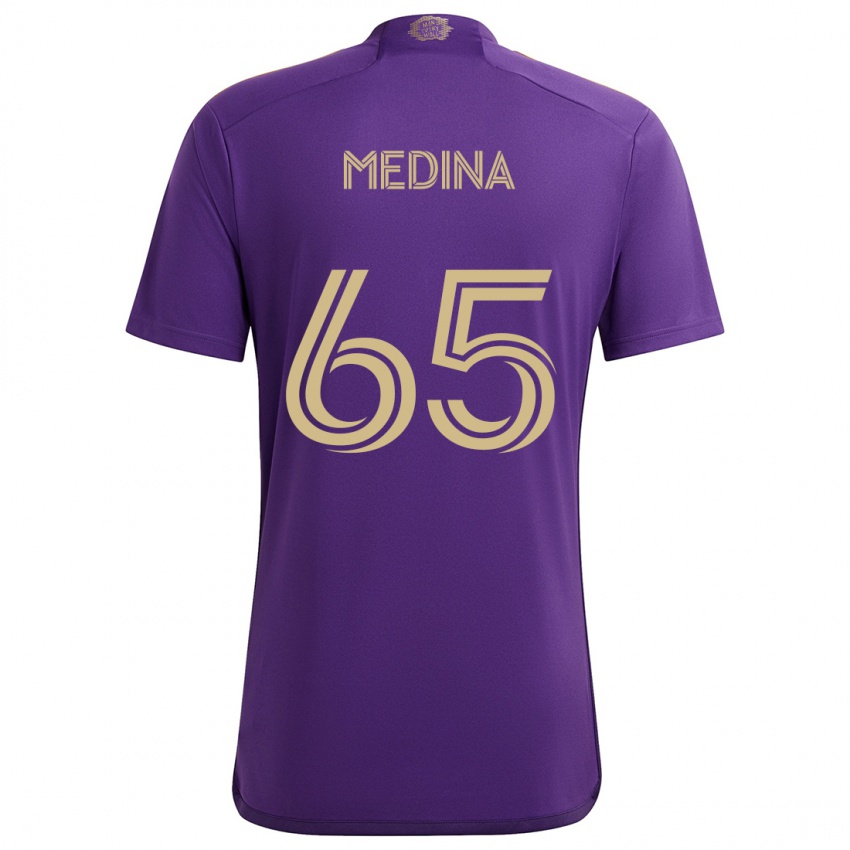 Kinder Cristian Medina #65 Lila Gelb Heimtrikot Trikot 2024/25 T-Shirt Österreich