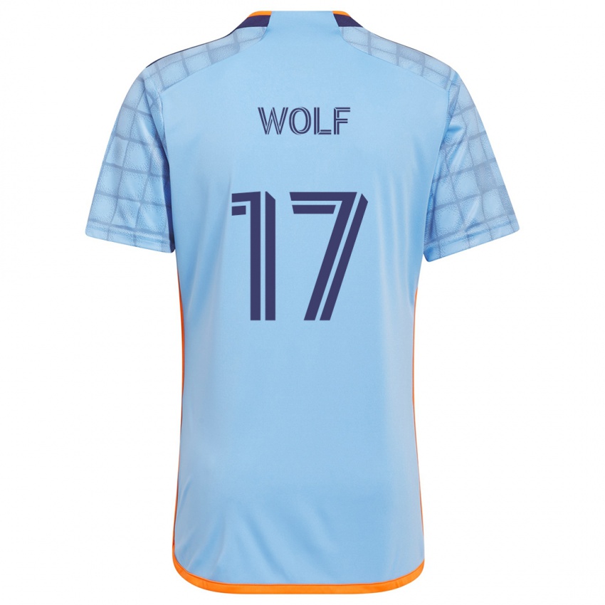 Kinder Hannes Wolf #17 Blau Orange Heimtrikot Trikot 2024/25 T-Shirt Österreich