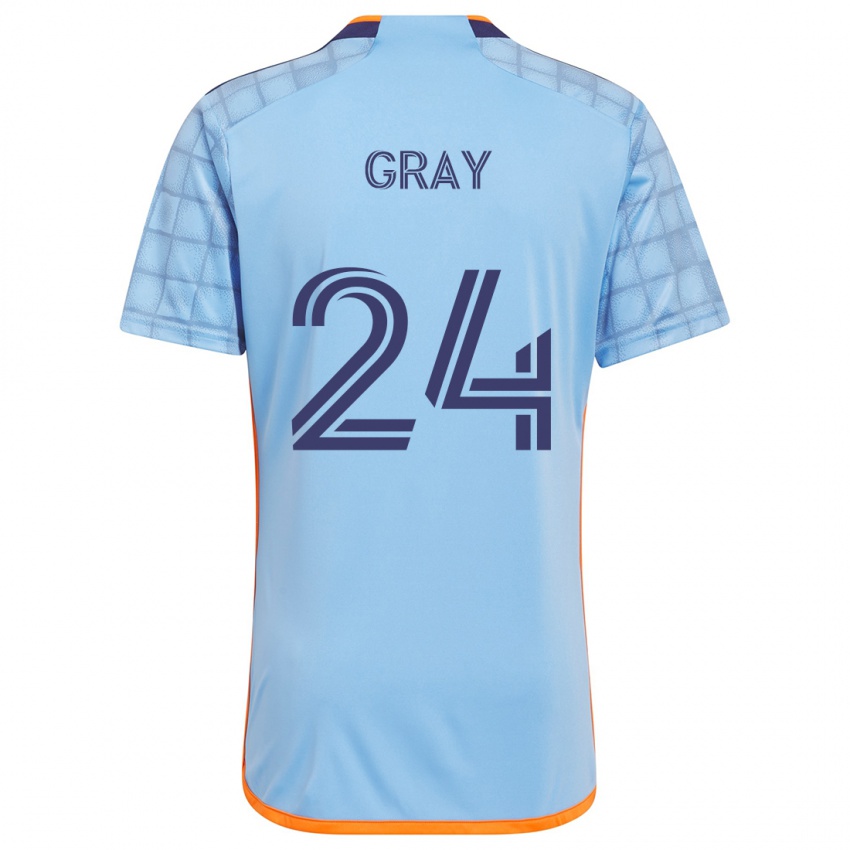 Kinder Tayvon Gray #24 Blau Orange Heimtrikot Trikot 2024/25 T-Shirt Österreich