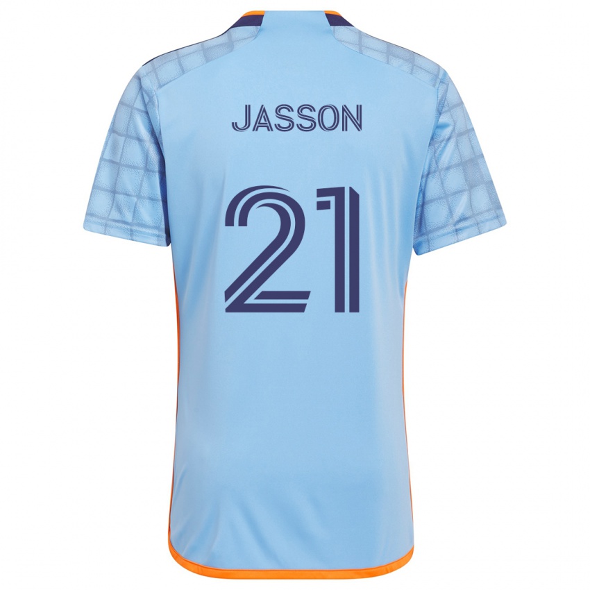 Kinder Andres Jasson #21 Blau Orange Heimtrikot Trikot 2024/25 T-Shirt Österreich