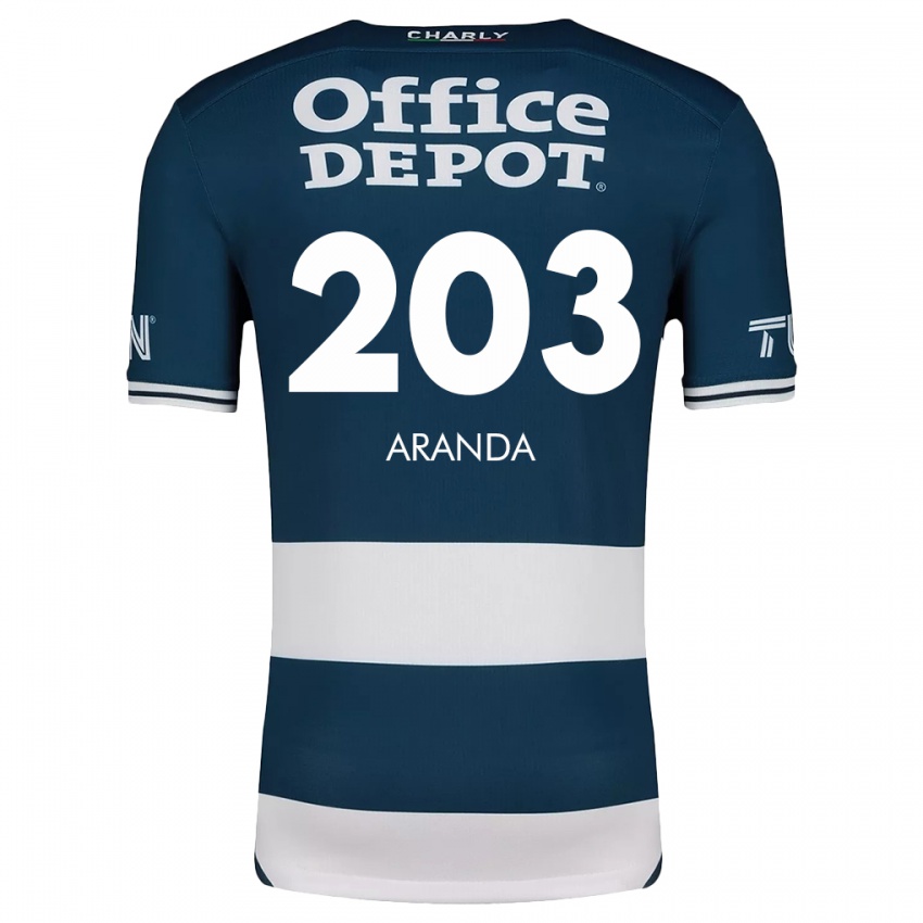 Kinder Juan Aranda #203 Blau Weiss Heimtrikot Trikot 2024/25 T-Shirt Österreich