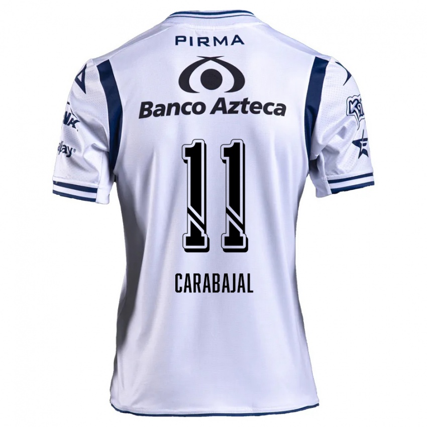 Kinder Gabriel Carabajal #11 Weiß Marineblau Heimtrikot Trikot 2024/25 T-Shirt Österreich