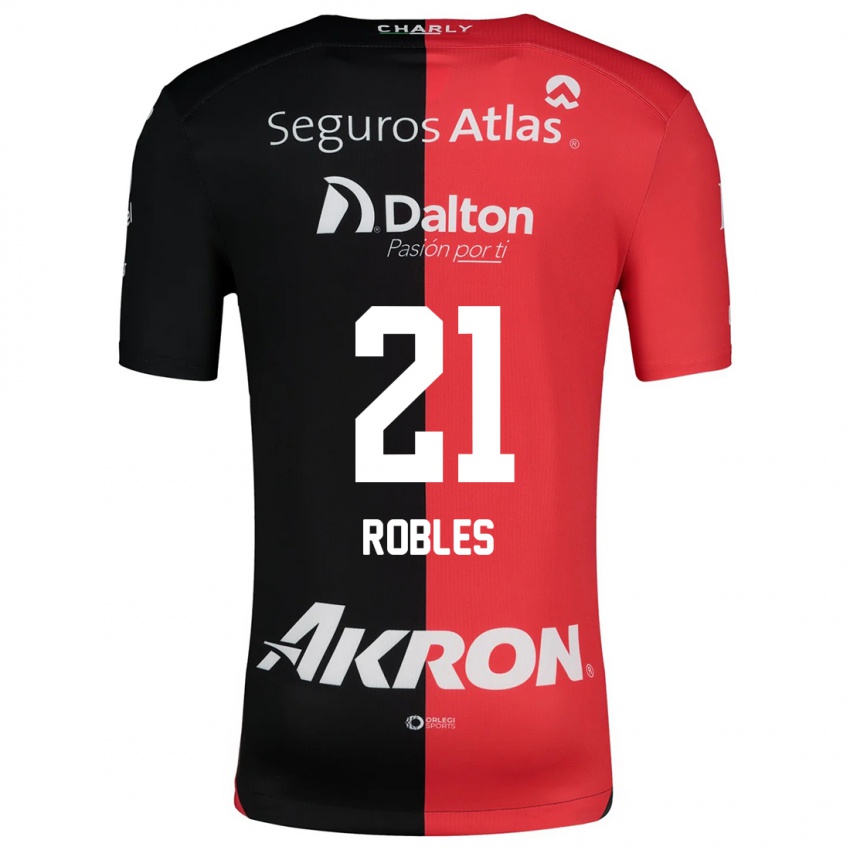 Kinder Carlos Robles #21 Rot Schwarz Heimtrikot Trikot 2024/25 T-Shirt Österreich