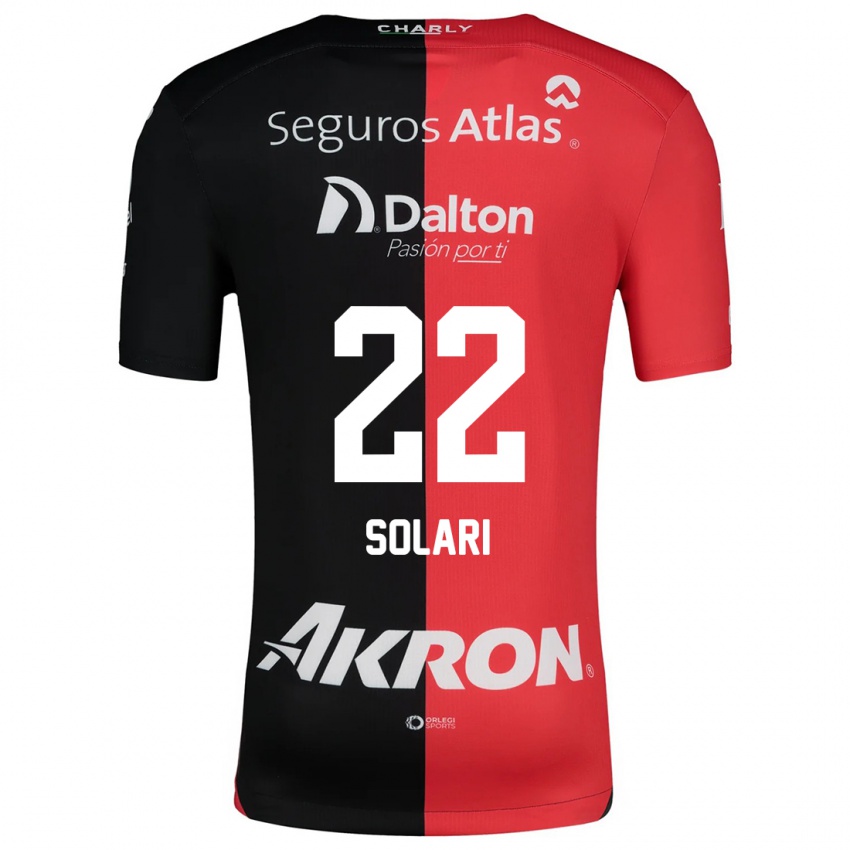 Kinder Augusto Solari #22 Rot Schwarz Heimtrikot Trikot 2024/25 T-Shirt Österreich