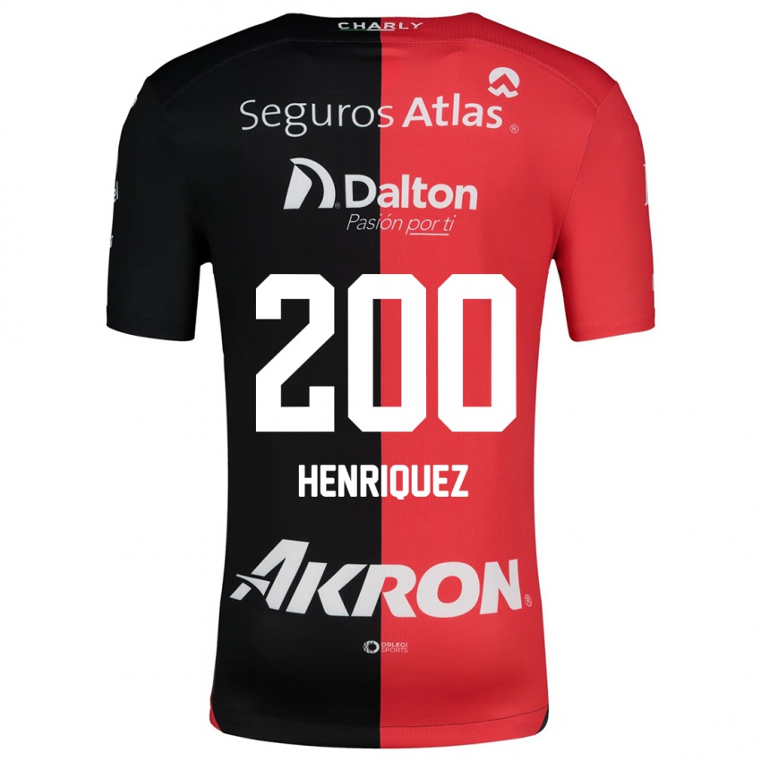 Kinder Carlos Henríquez #200 Rot Schwarz Heimtrikot Trikot 2024/25 T-Shirt Österreich