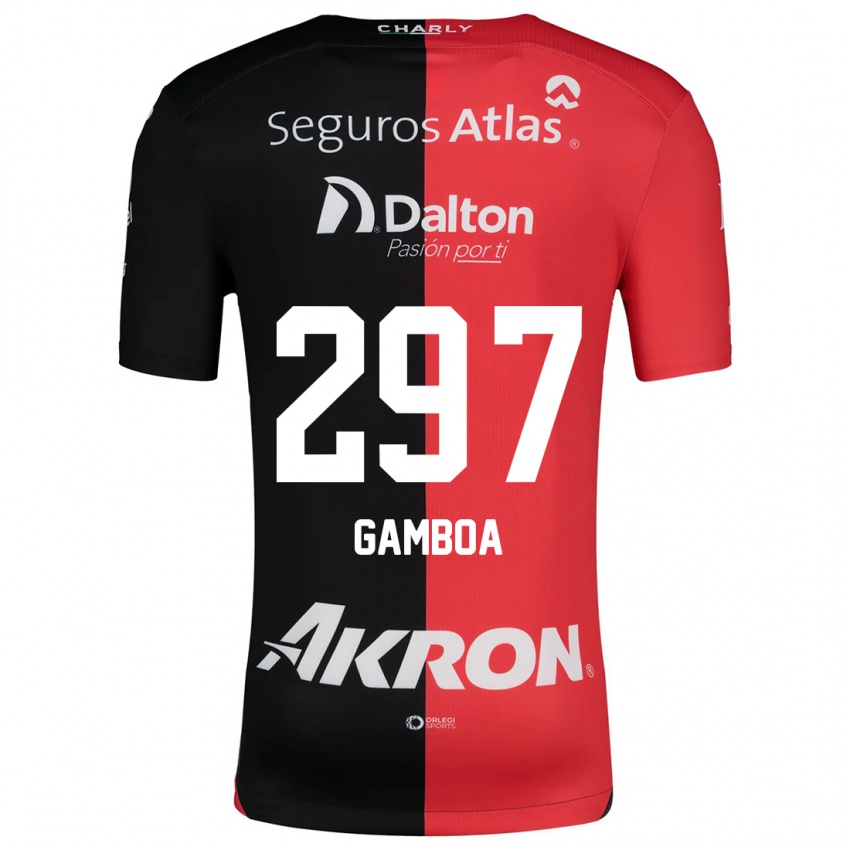 Kinder Luis Gamboa #297 Rot Schwarz Heimtrikot Trikot 2024/25 T-Shirt Österreich