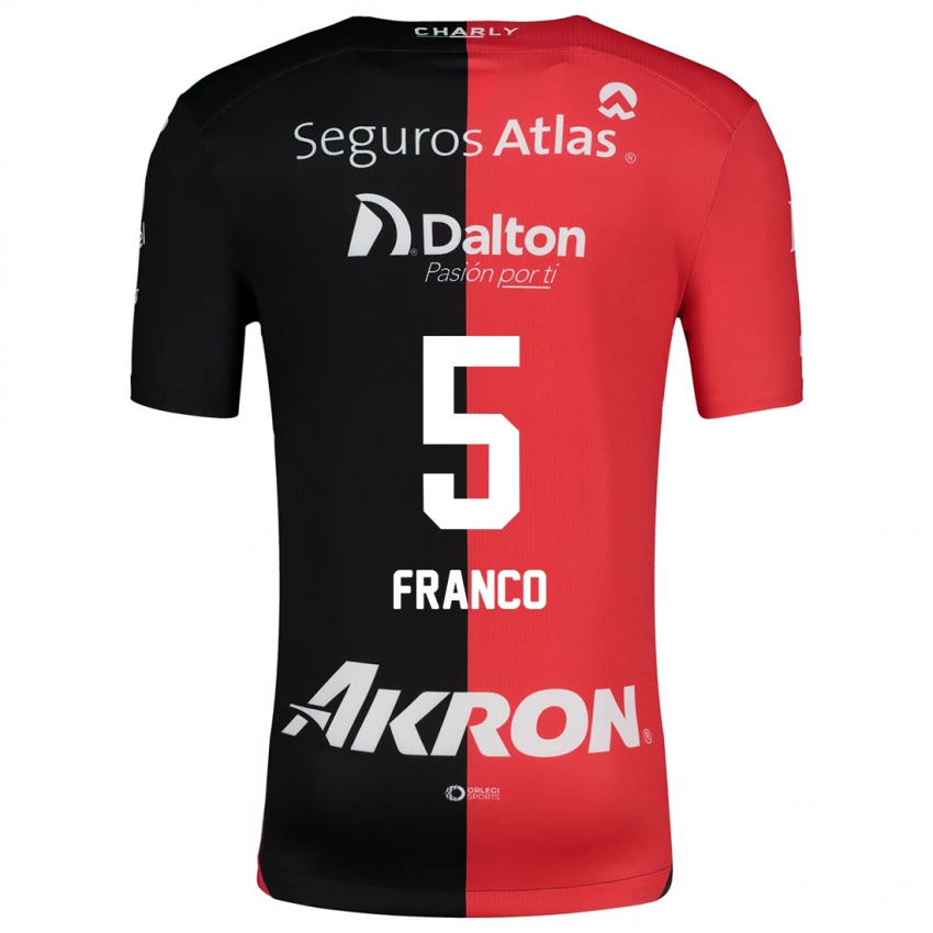 Kinder Alejandra Franco #5 Rot Schwarz Heimtrikot Trikot 2024/25 T-Shirt Österreich