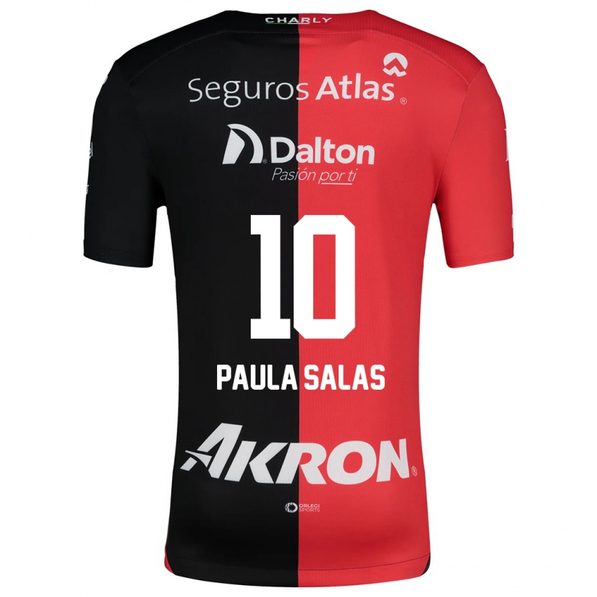 Kinder María Paula Salas #10 Rot Schwarz Heimtrikot Trikot 2024/25 T-Shirt Österreich