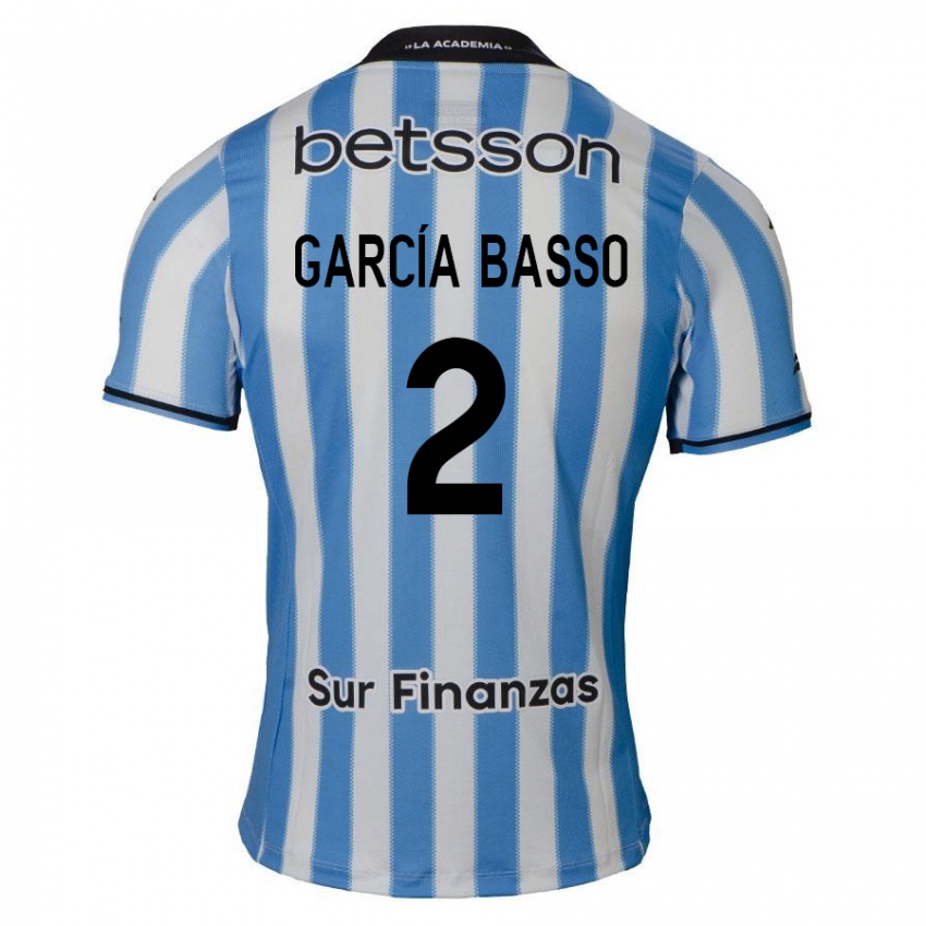 Kinder Agustín García Basso #2 Blau Weiß Schwarz Heimtrikot Trikot 2024/25 T-Shirt Österreich