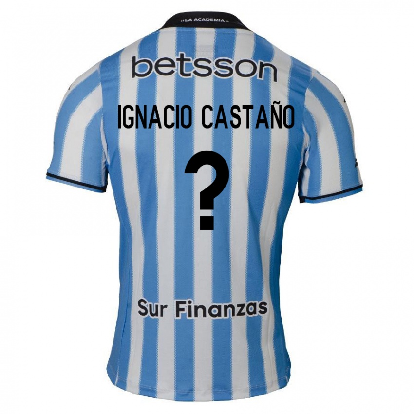 Kinder Juan Ignacio Castaño #0 Blau Weiß Schwarz Heimtrikot Trikot 2024/25 T-Shirt Österreich