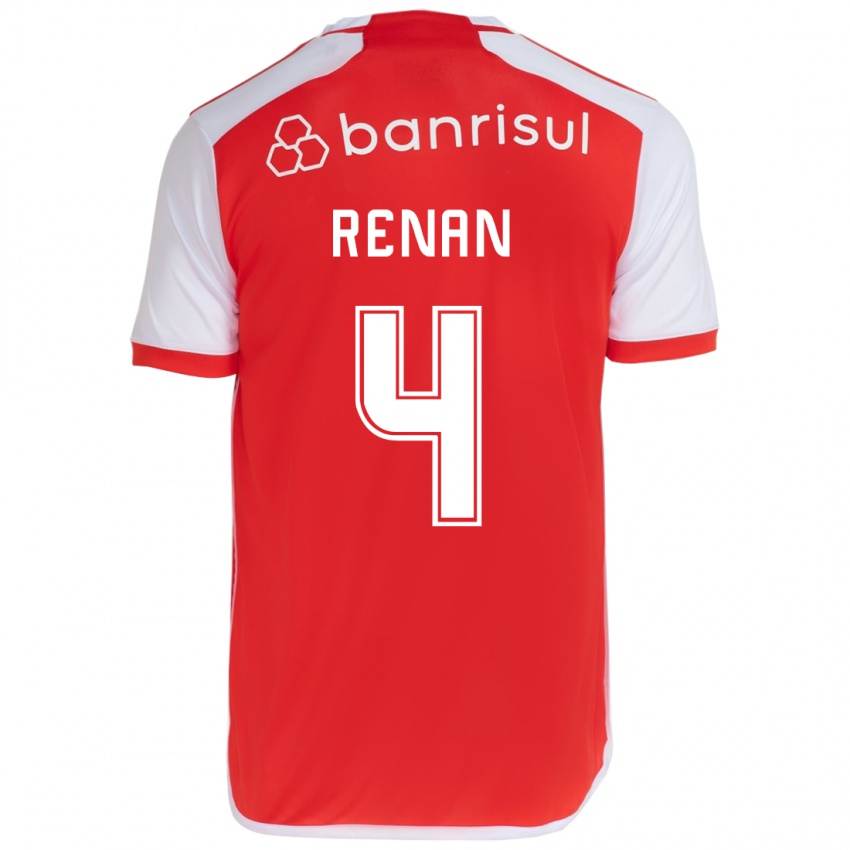 Kinder Robert Renan #4 Rot-Weiss Heimtrikot Trikot 2024/25 T-Shirt Österreich