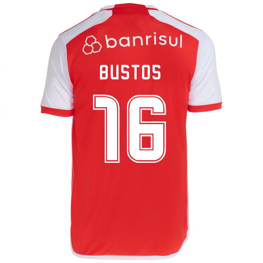 Kinder Fabricio Bustos #16 Rot-Weiss Heimtrikot Trikot 2024/25 T-Shirt Österreich