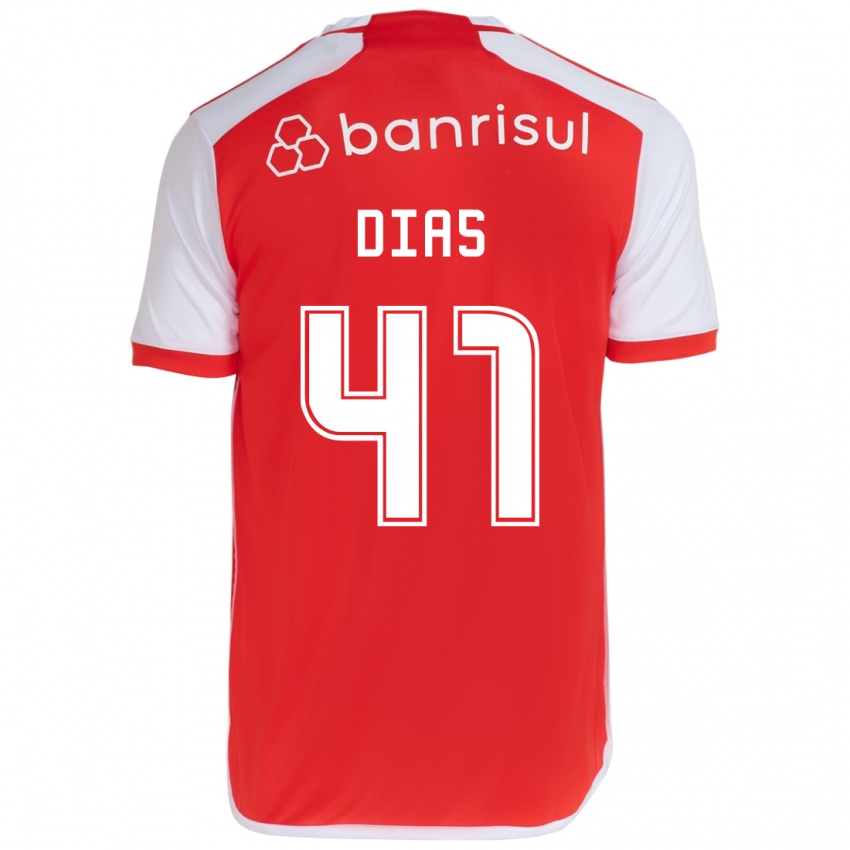 Kinder Matheus Dias #41 Rot-Weiss Heimtrikot Trikot 2024/25 T-Shirt Österreich