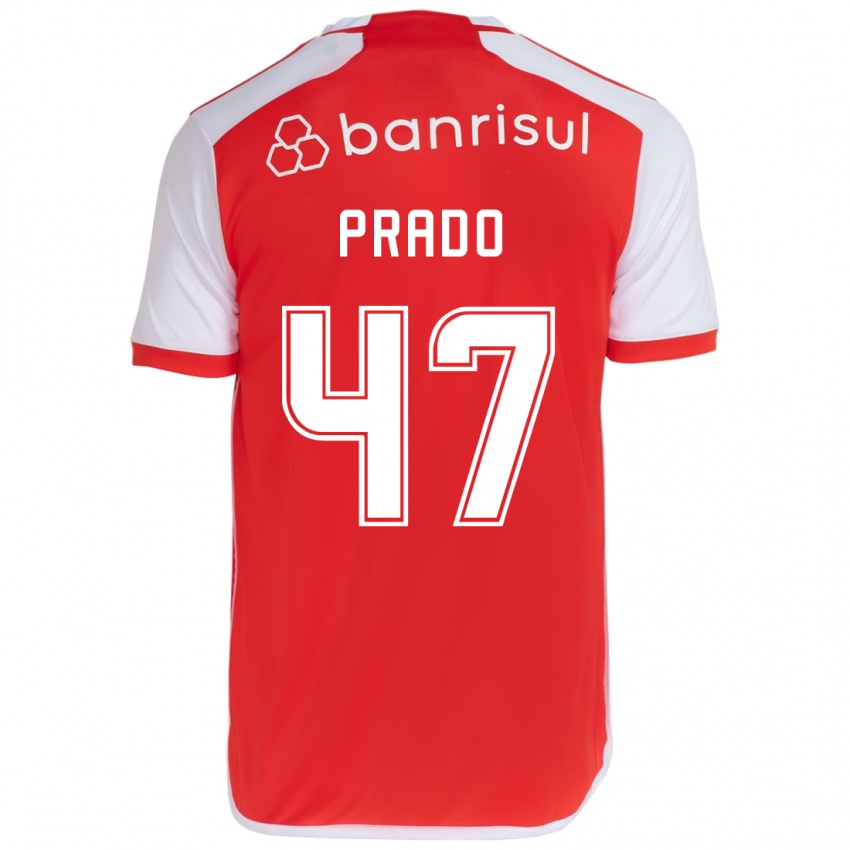 Kinder Gustavo Prado #47 Rot-Weiss Heimtrikot Trikot 2024/25 T-Shirt Österreich