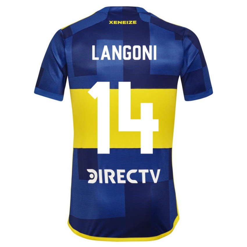 Kinder Luca Langoni #14 Blau Gelb Heimtrikot Trikot 2024/25 T-Shirt Österreich