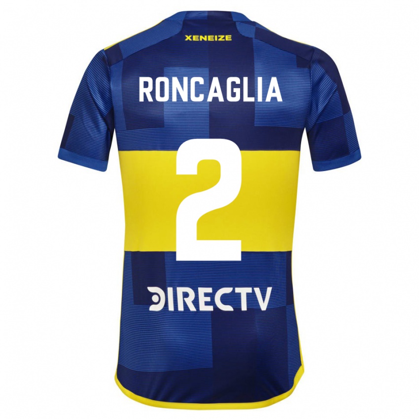 Kinder Facundo Roncaglia #2 Blau Gelb Heimtrikot Trikot 2024/25 T-Shirt Österreich