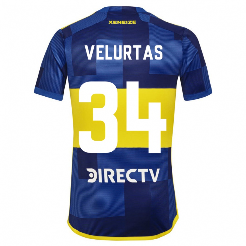 Kinder Pedro Velurtas #34 Blau Gelb Heimtrikot Trikot 2024/25 T-Shirt Österreich