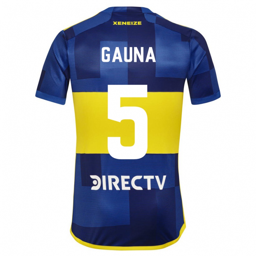 Kinder Santiago Gauna #5 Blau Gelb Heimtrikot Trikot 2024/25 T-Shirt Österreich