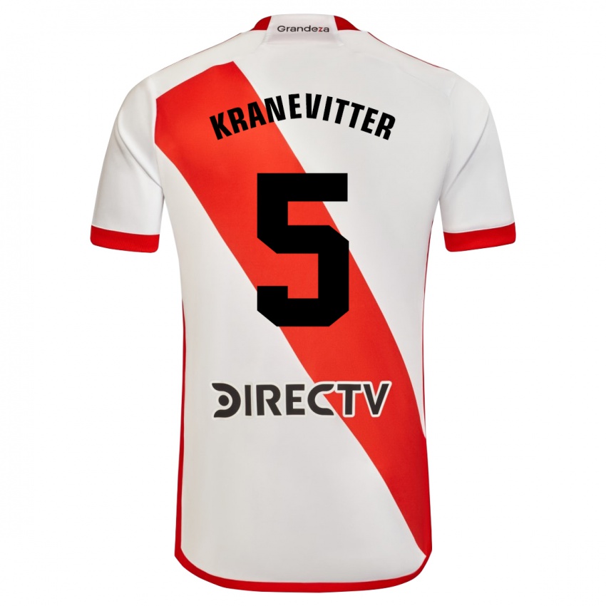 Kinder Matías Kranevitter #5 Weiß Rot Heimtrikot Trikot 2024/25 T-Shirt Österreich