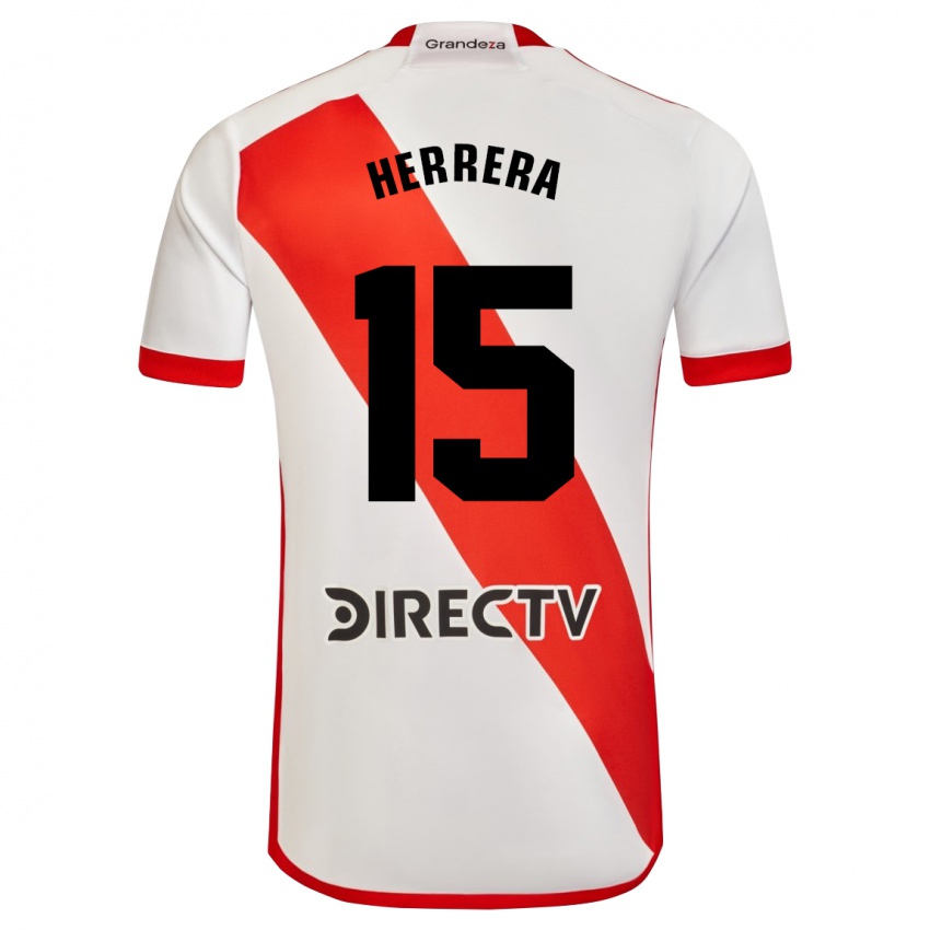 Kinder Andrés Herrera #15 Weiß Rot Heimtrikot Trikot 2024/25 T-Shirt Österreich