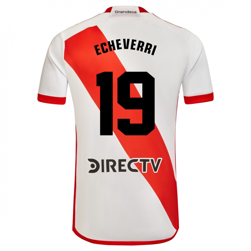 Kinder Claudio Echeverri #19 Weiß Rot Heimtrikot Trikot 2024/25 T-Shirt Österreich