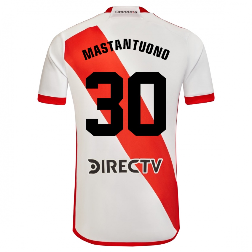 Kinder Franco Mastantuono #30 Weiß Rot Heimtrikot Trikot 2024/25 T-Shirt Österreich