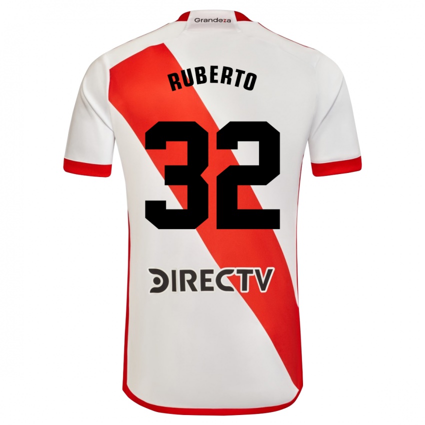 Kinder Agustín Ruberto #32 Weiß Rot Heimtrikot Trikot 2024/25 T-Shirt Österreich