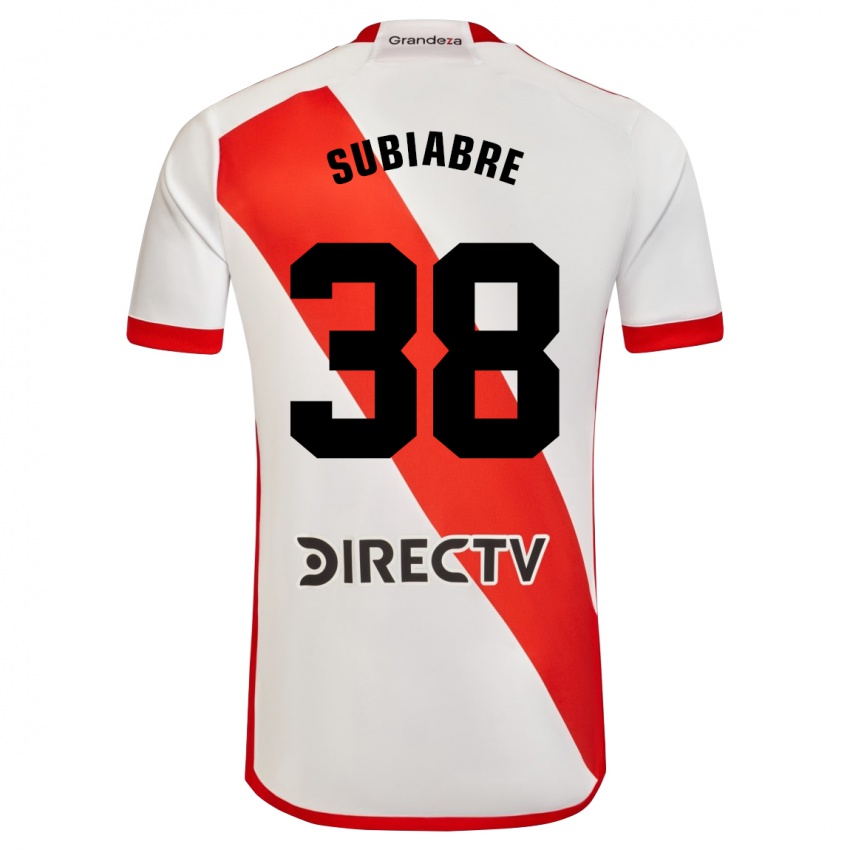 Kinder Ian Subiabre #38 Weiß Rot Heimtrikot Trikot 2024/25 T-Shirt Österreich