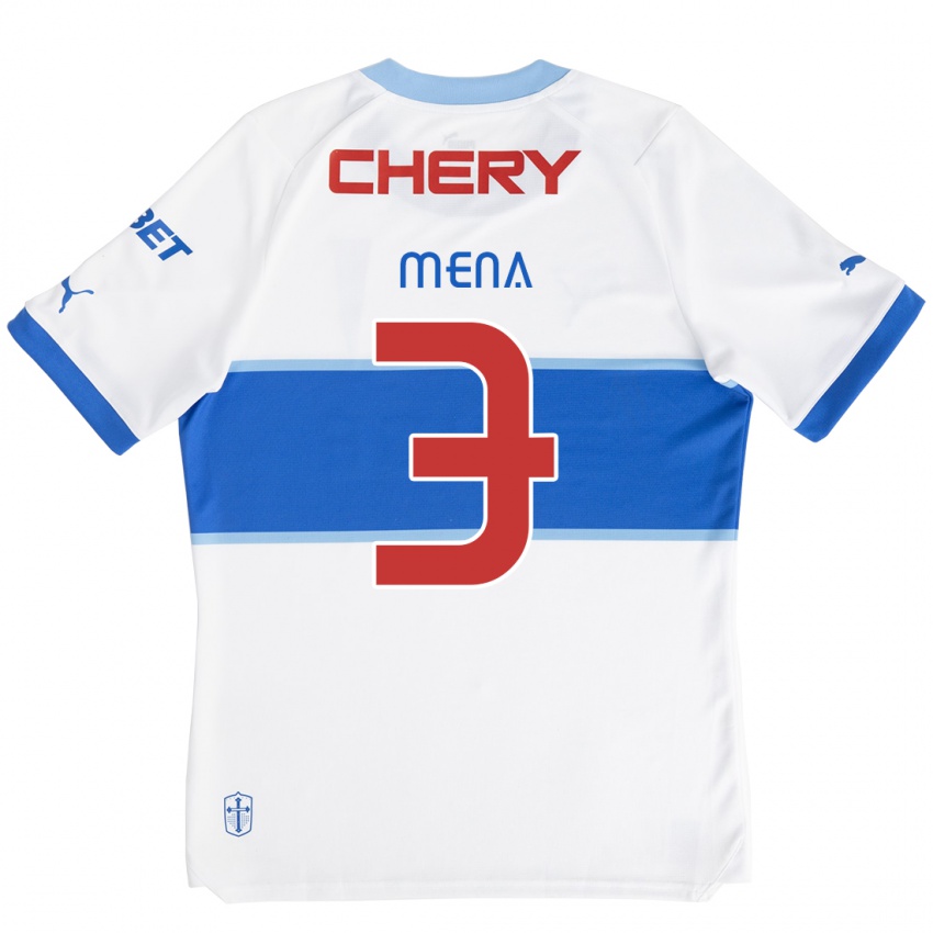 Kinder Eugenio Mena #3 Weiß Blau Heimtrikot Trikot 2024/25 T-Shirt Österreich