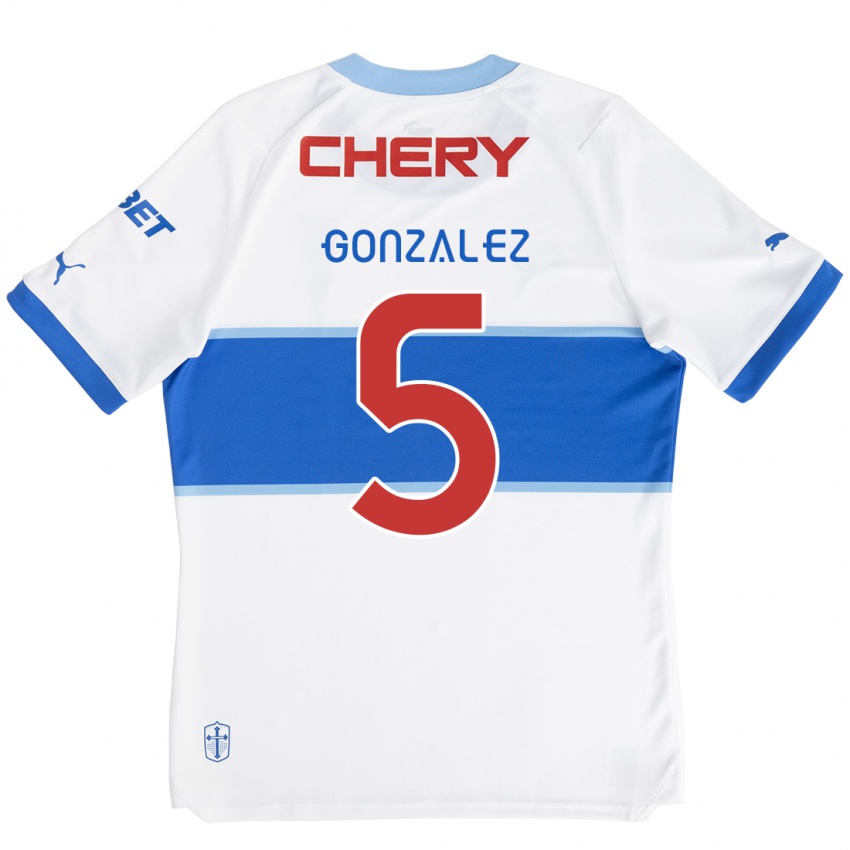 Kinder Daniel González #5 Weiß Blau Heimtrikot Trikot 2024/25 T-Shirt Österreich