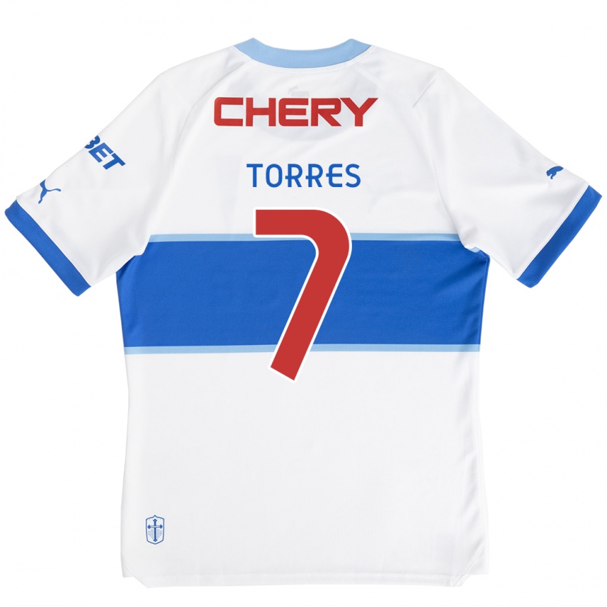 Kinder Joaquín Torres #7 Weiß Blau Heimtrikot Trikot 2024/25 T-Shirt Österreich