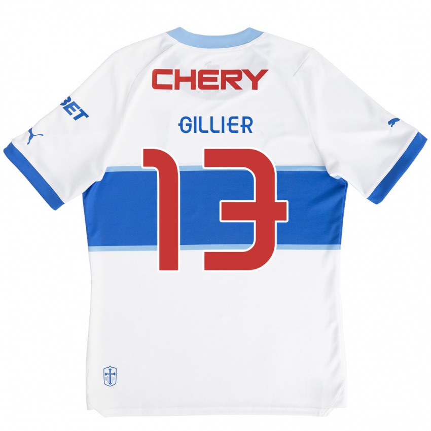 Kinder Thomas Gillier #13 Weiß Blau Heimtrikot Trikot 2024/25 T-Shirt Österreich