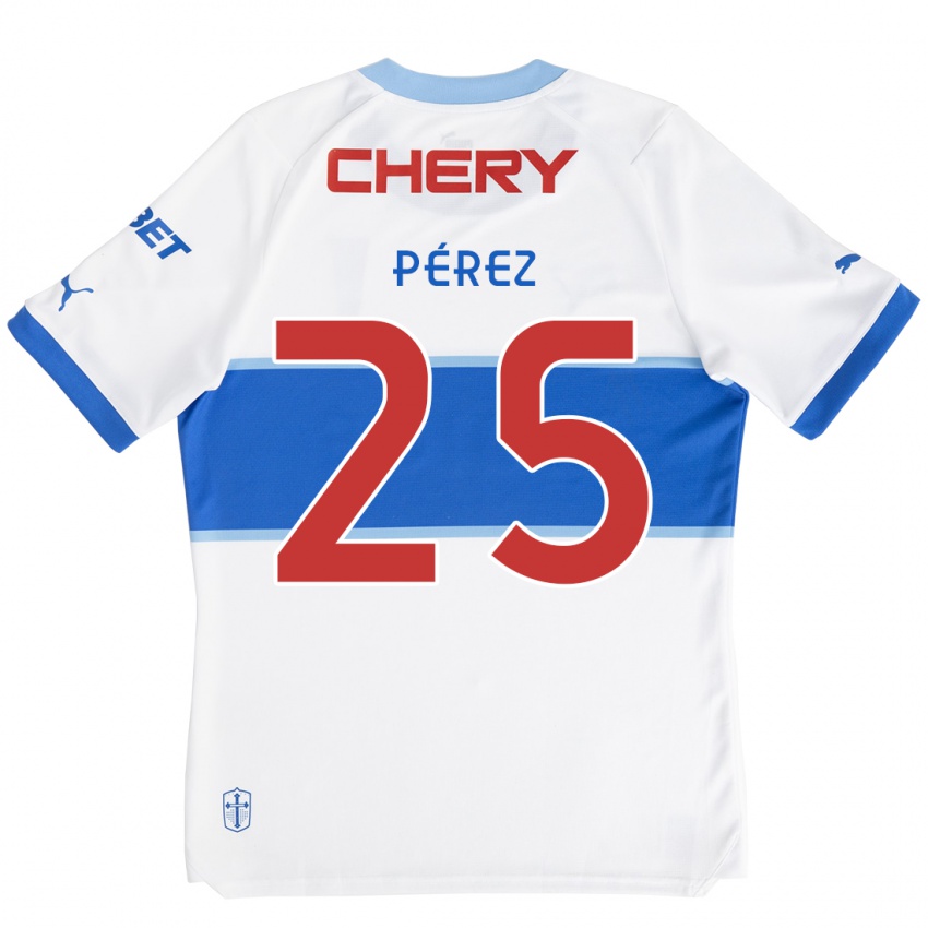 Kinder Sebastián Pérez #25 Weiß Blau Heimtrikot Trikot 2024/25 T-Shirt Österreich