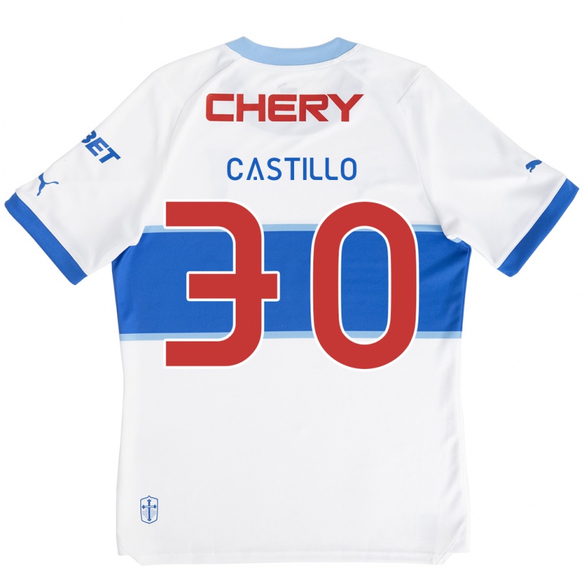 Kinder Nicolas Castillo #30 Weiß Blau Heimtrikot Trikot 2024/25 T-Shirt Österreich