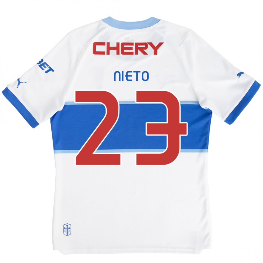 Kinder Byron Nieto #23 Weiß Blau Heimtrikot Trikot 2024/25 T-Shirt Österreich