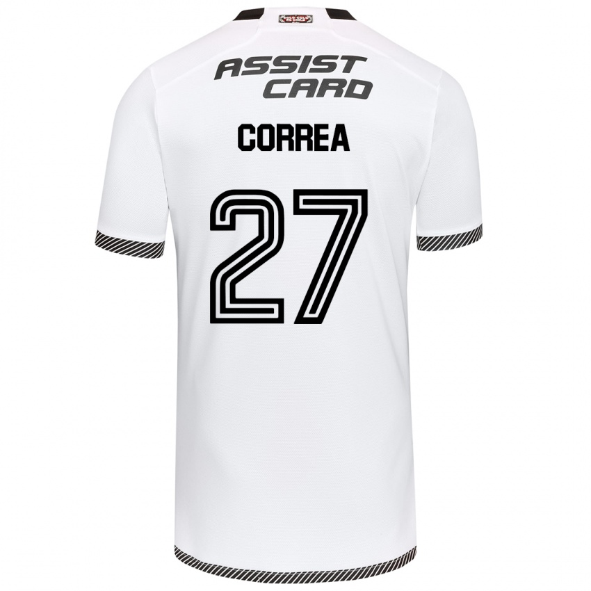 Kinder Javier Correa #27 Weiß Schwarz Heimtrikot Trikot 2024/25 T-Shirt Österreich