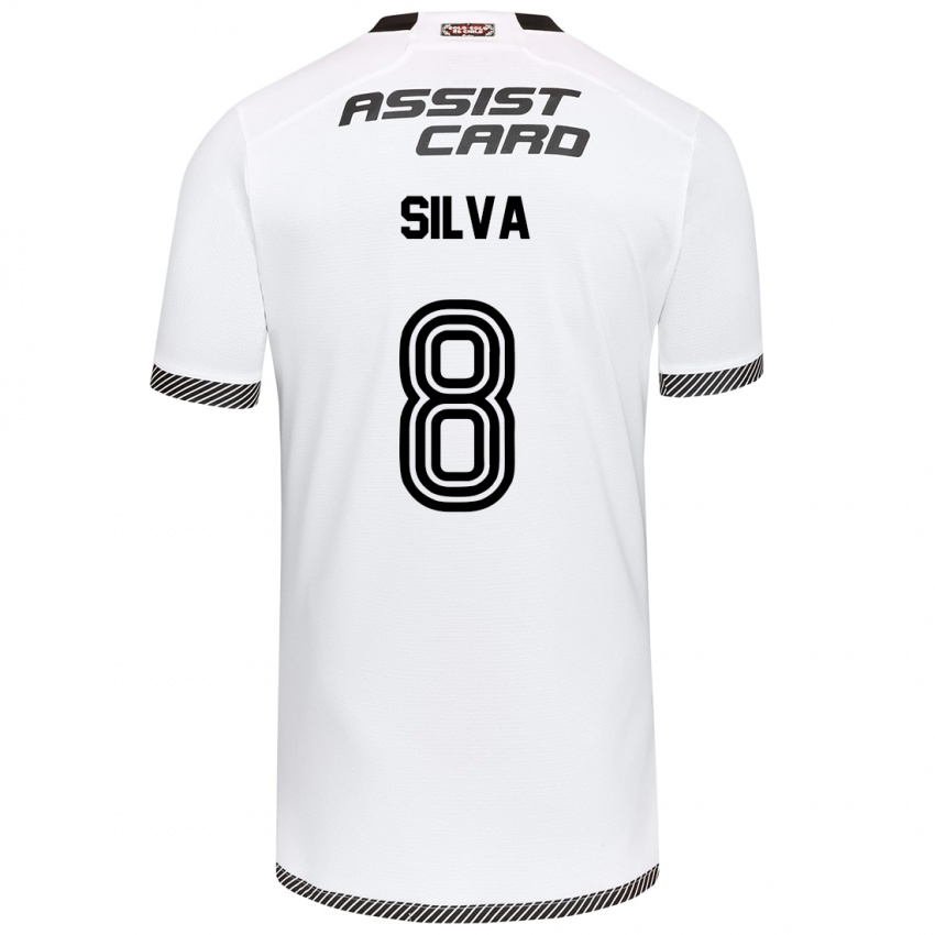 Kinder Bastián Silva #8 Weiß Schwarz Heimtrikot Trikot 2024/25 T-Shirt Österreich