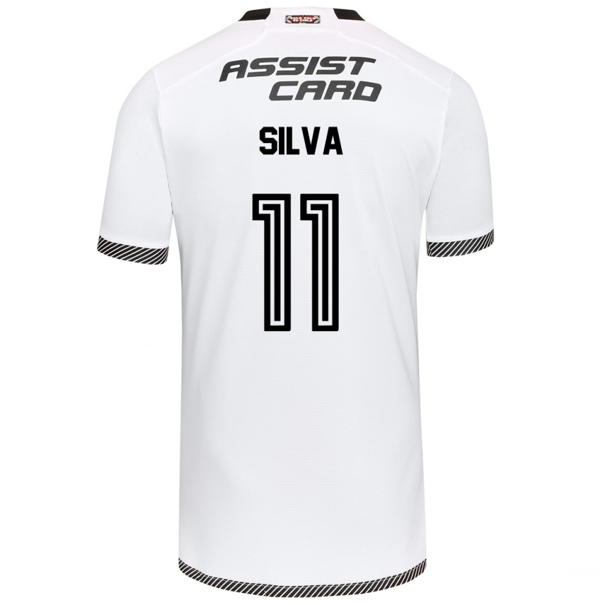 Kinder Martín Silva #11 Weiß Schwarz Heimtrikot Trikot 2024/25 T-Shirt Österreich