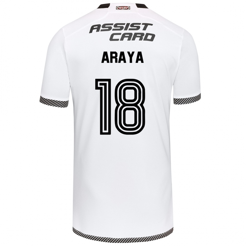 Kinder Benjamín Araya #18 Weiß Schwarz Heimtrikot Trikot 2024/25 T-Shirt Österreich