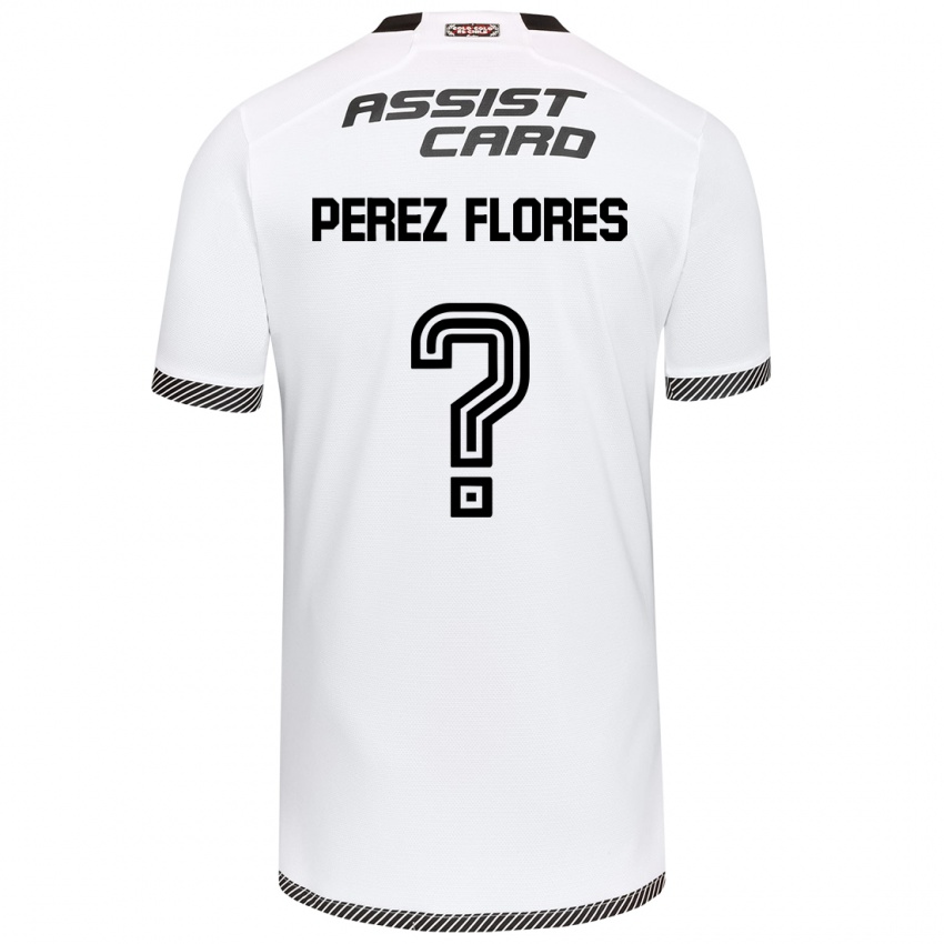 Kinder Benjamín Pérez Flores #0 Weiß Schwarz Heimtrikot Trikot 2024/25 T-Shirt Österreich