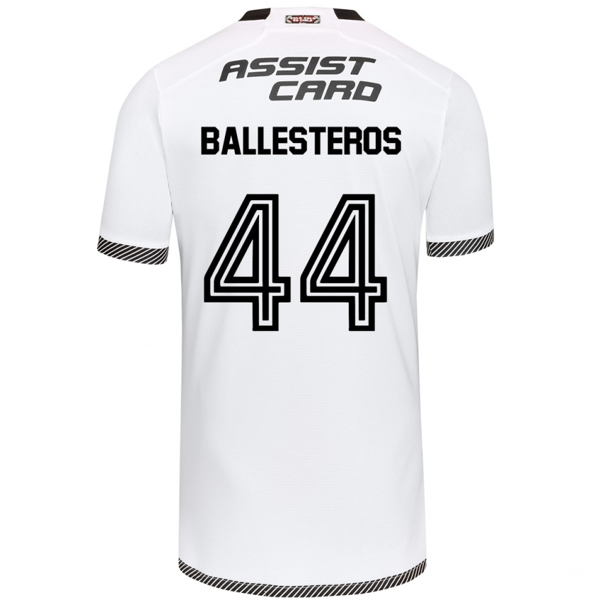 Kinder Martín Ballesteros #44 Weiß Schwarz Heimtrikot Trikot 2024/25 T-Shirt Österreich