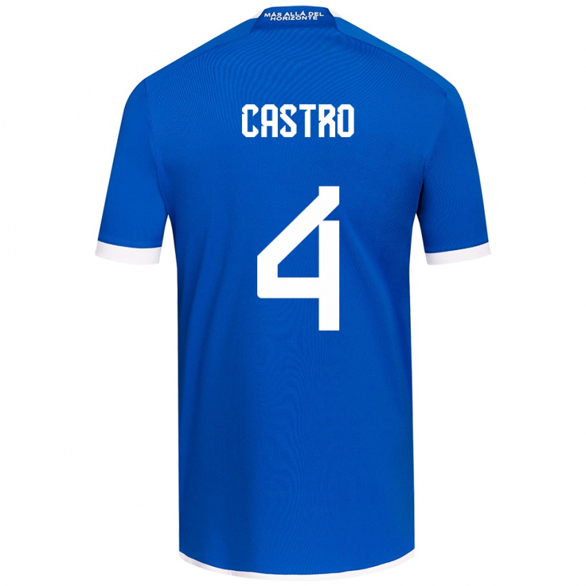 Kinder José Ignacio Castro #4 Blau Weiss Heimtrikot Trikot 2024/25 T-Shirt Österreich