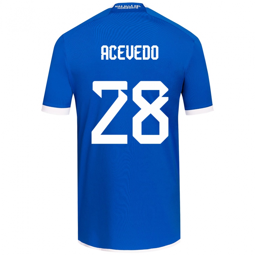 Kinder Florencia Acevedo #28 Blau Weiss Heimtrikot Trikot 2024/25 T-Shirt Österreich