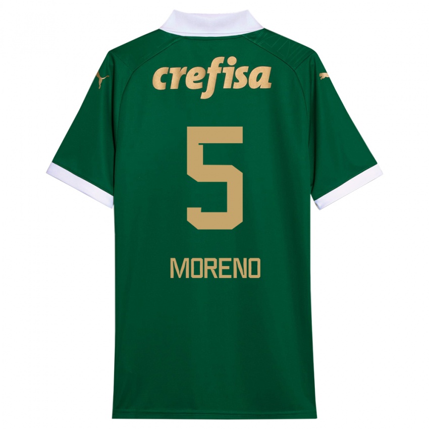 Kinder Aníbal Moreno #5 Grün Weiß Heimtrikot Trikot 2024/25 T-Shirt Österreich