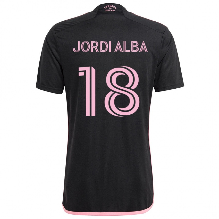 Kinder Jordi Alba #18 Schwarz Auswärtstrikot Trikot 2024/25 T-Shirt Österreich