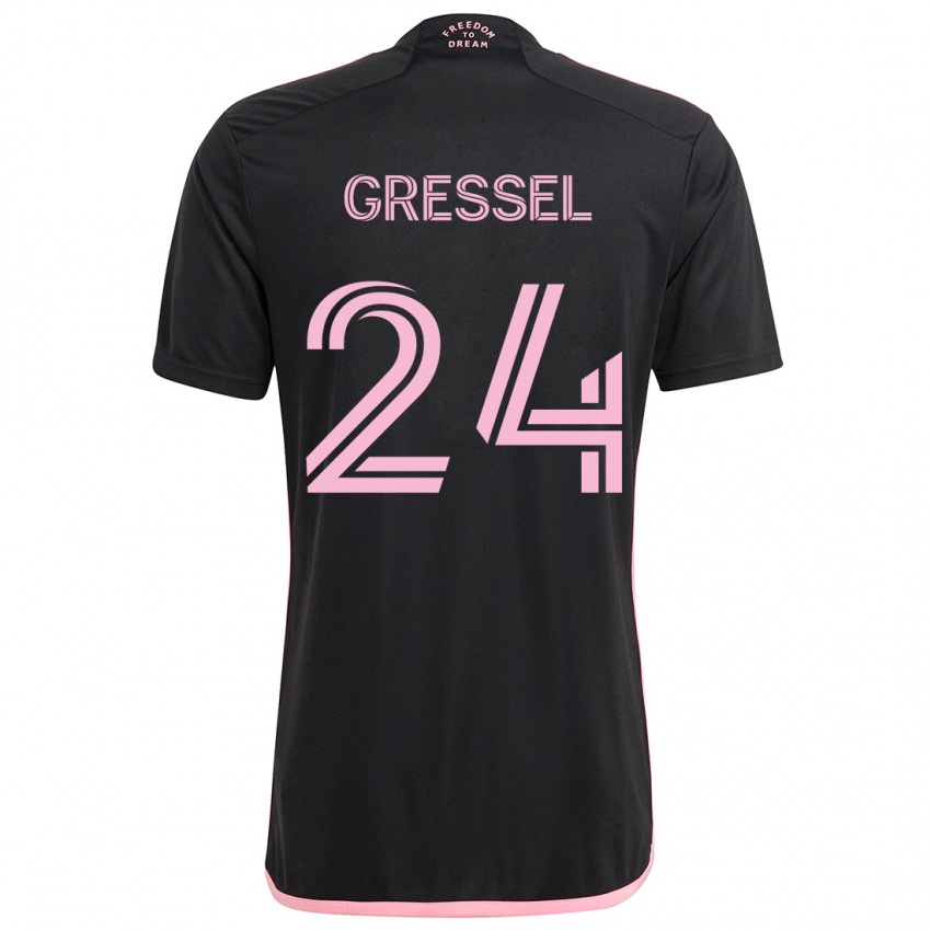 Kinder Julian Gressel #24 Schwarz Auswärtstrikot Trikot 2024/25 T-Shirt Österreich