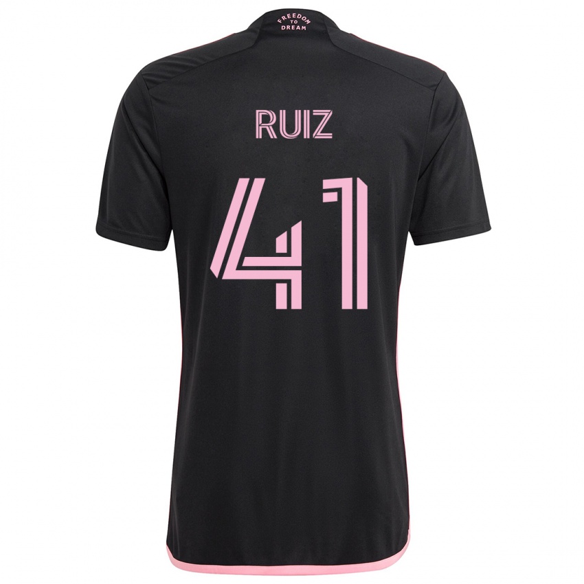 Kinder David Ruíz #41 Schwarz Auswärtstrikot Trikot 2024/25 T-Shirt Österreich