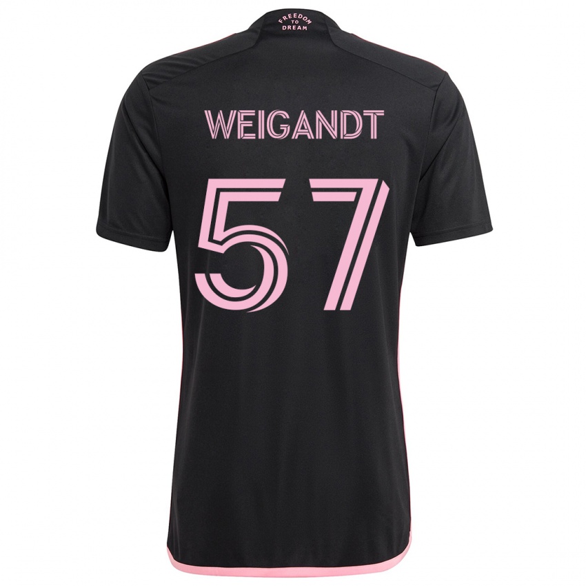 Kinder Marcelo Weigandt #57 Schwarz Auswärtstrikot Trikot 2024/25 T-Shirt Österreich